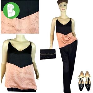 PEYTON JENSEN SATIN COPPER & BLACK TUNIC (L)